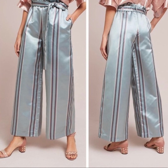 Anthropologie Pants - Anthropologie Satin Wide-leg Palazzo Pants